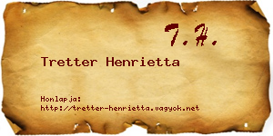 Tretter Henrietta névjegykártya